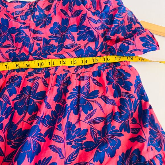 Talulah Floral Ruffle Sleeve Tiered Dress Size L Large Pink Blue - Picture 5 of 7